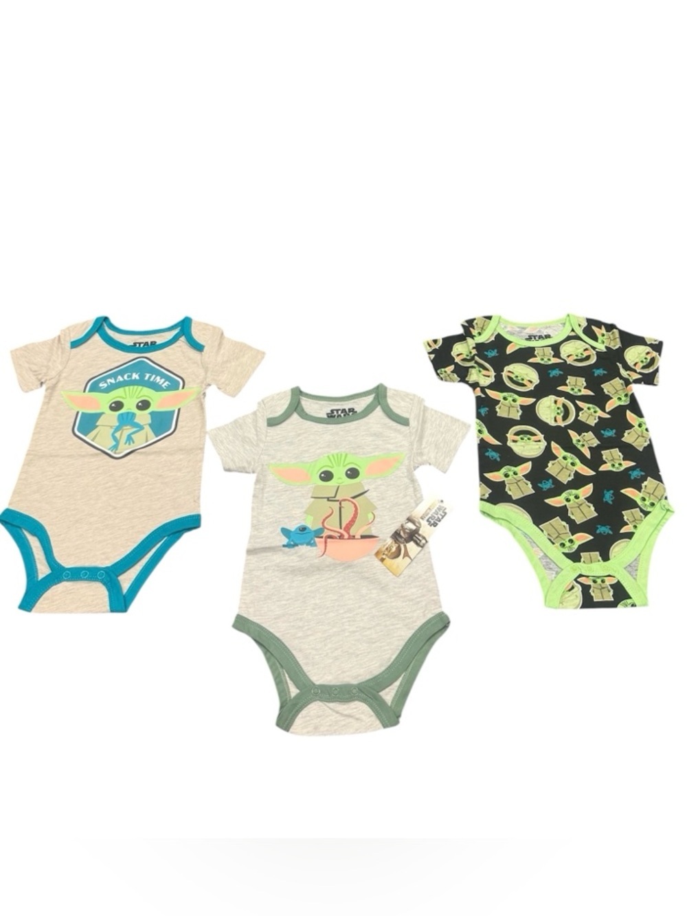 Star Wars Grogu 3-Pack Baby Bobysuits Rompers Size 24 months